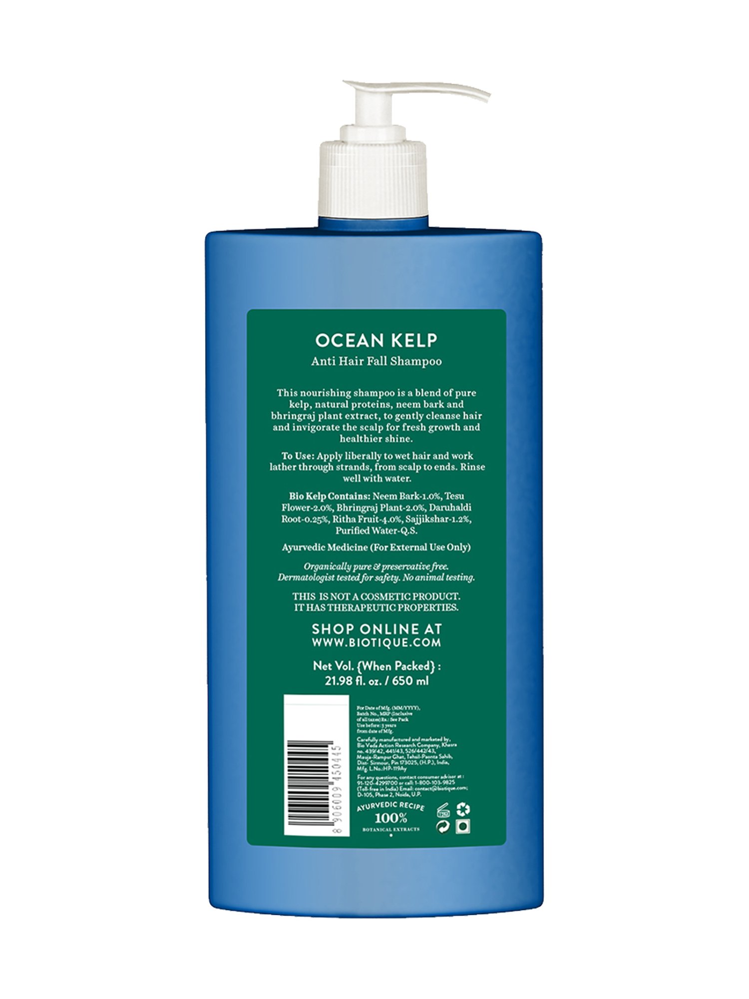 Biotique Ocean Kelp Anti Hair Fall Shampoo - 650 ml