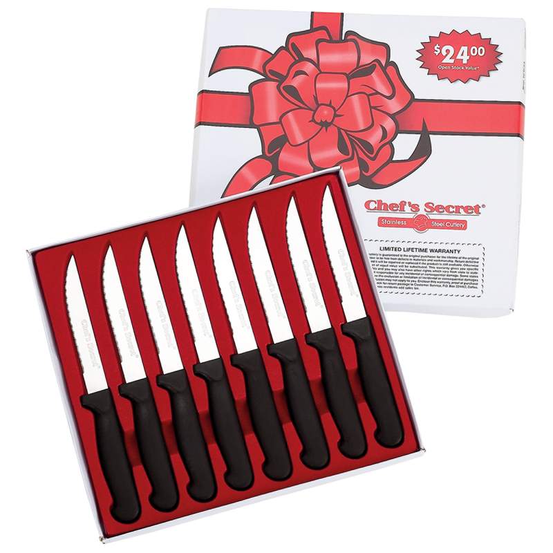 Chef's Secret® 8pc 8-1/2" Steak Knife Set