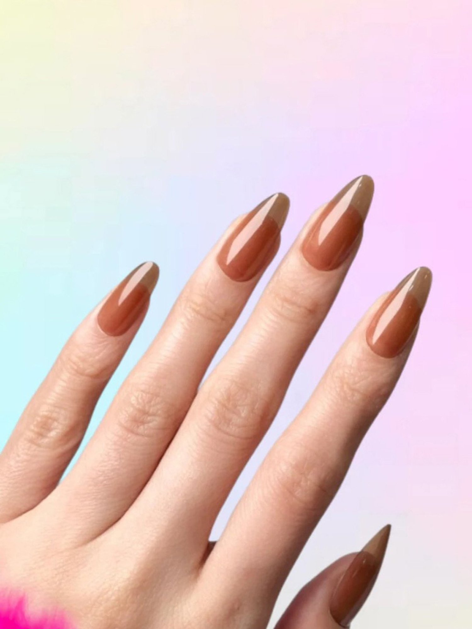 Polish Me Pretty Gel Polish Press On Nails Caramel - Light Brown Ombre - Set of 24