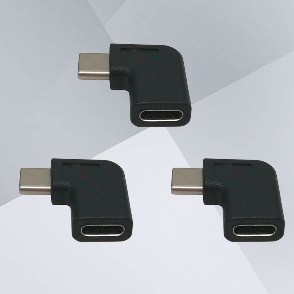3 Pcs Type-C Adapter USB 3.1 USB C 90 Degree Angle Male to Female Convertor for Laptop Tablet Mobile Phone