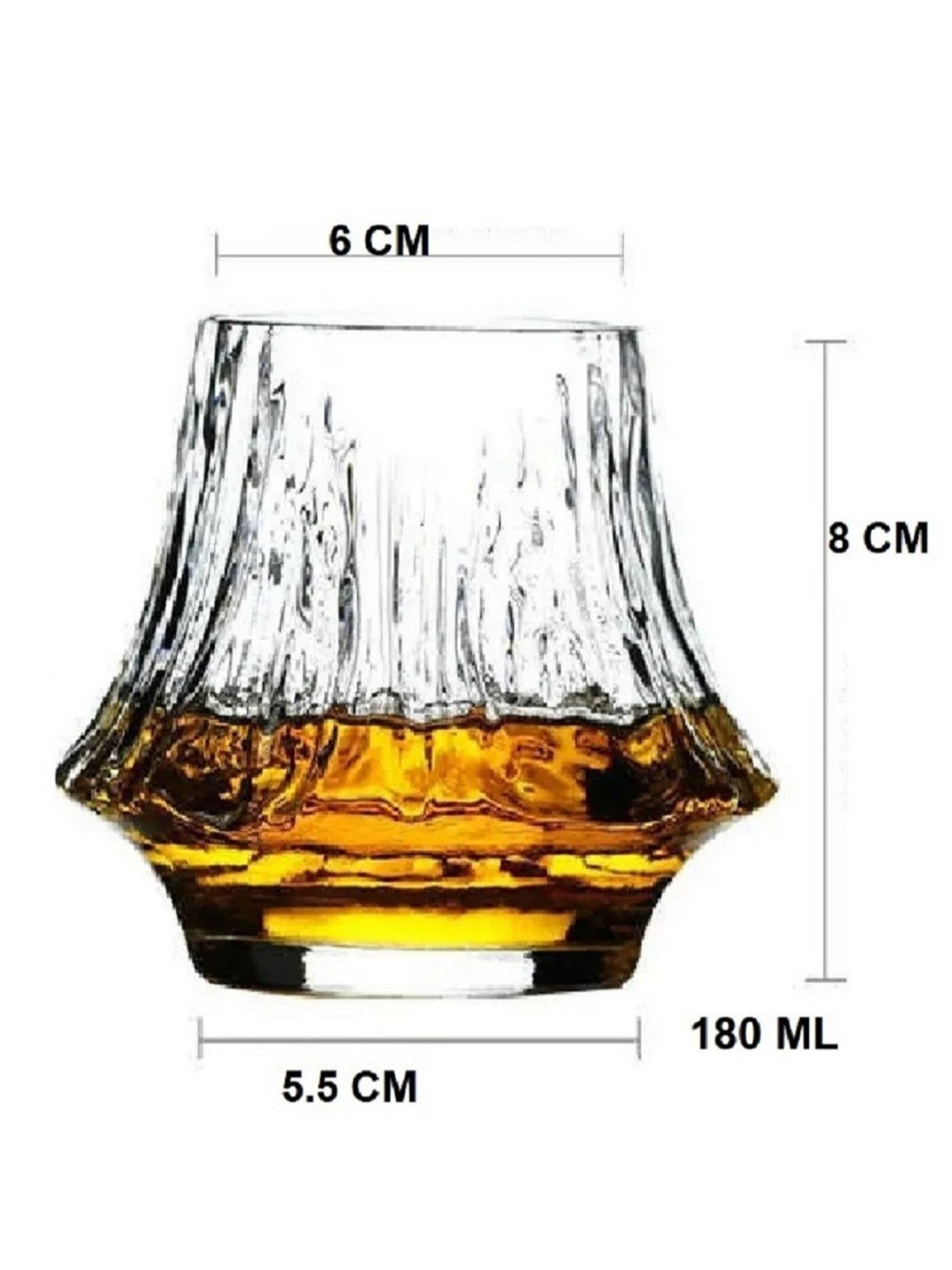 Melbify Japanese Fuji Snifter Transparent Whiskey Glass 300ml - Set of 6
