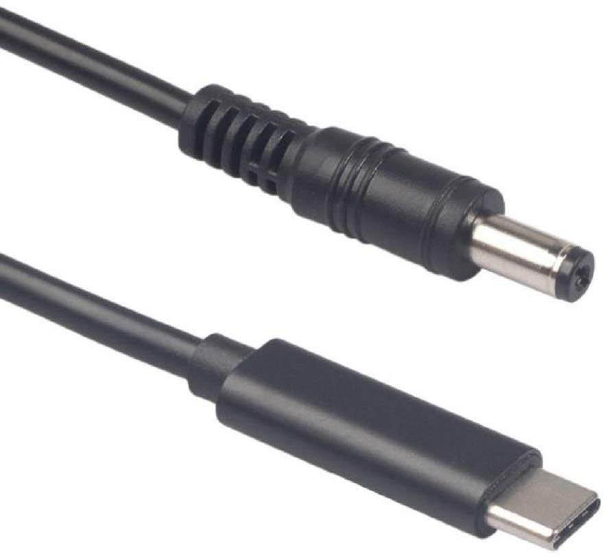 PD Type-C to 5.5x2.1mm 5521 for Laptop Adaptor Charger Cable Cord 5ft/1.5m, Power Supply Adapter Cable Type-C Female to 5521 Male Converter Cord with PD Chip