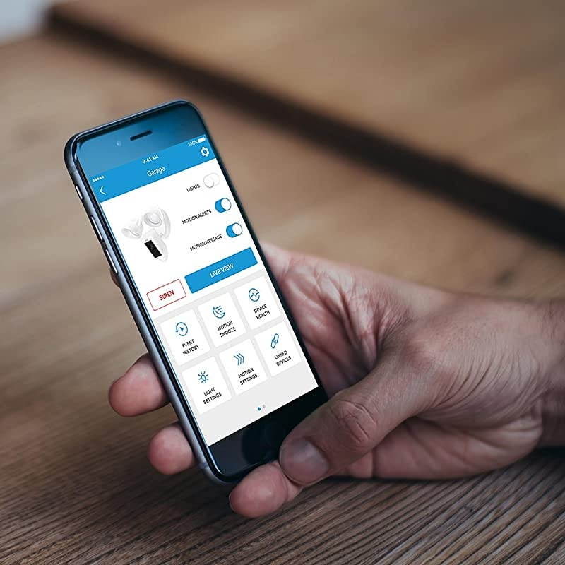 Floodlight Camera Motion-Activated HD Security Cam Two-Way Talk and Siren Alarm, Black, Works with Alexa