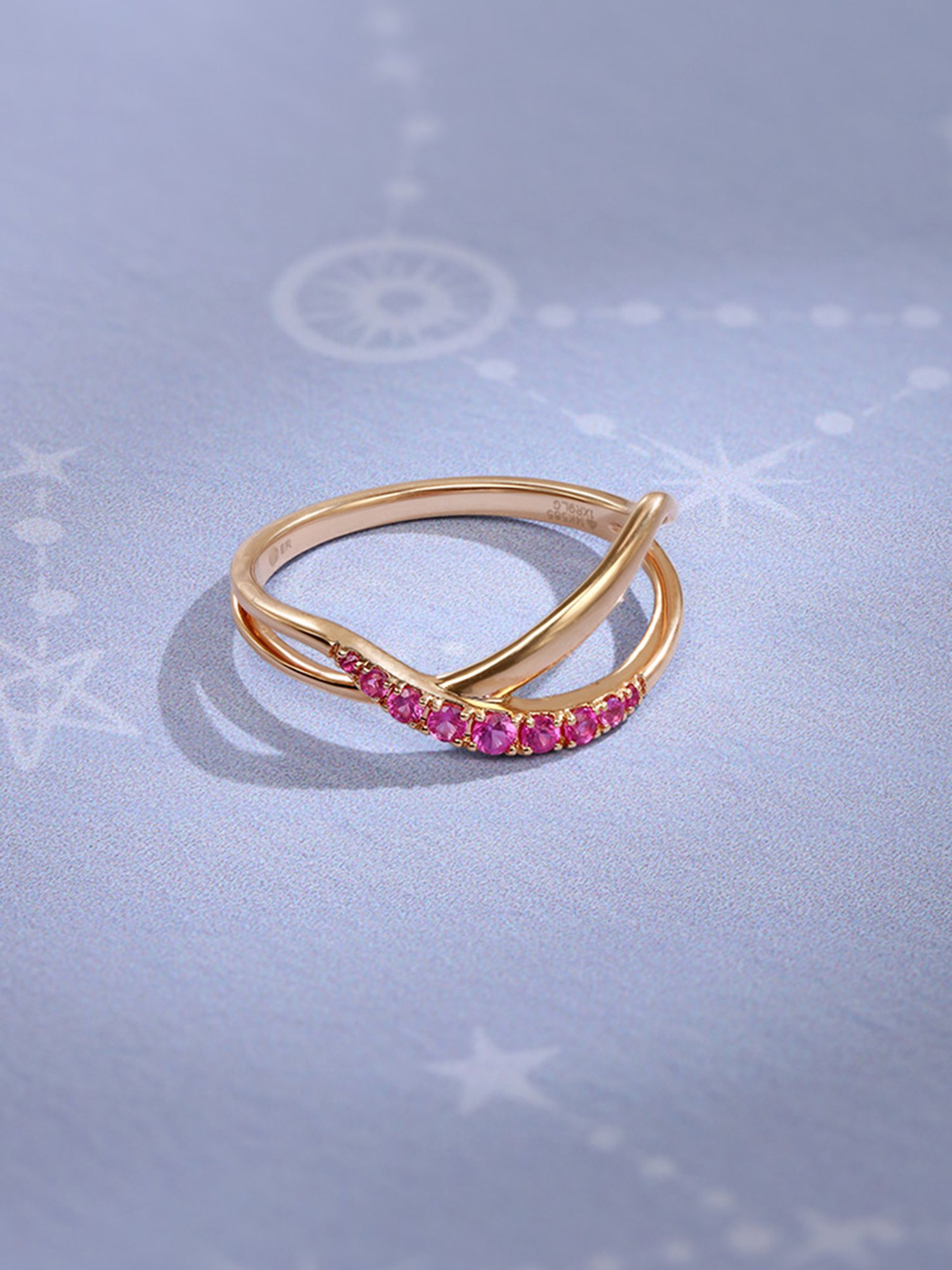 Mia by Tanishq Moonlit Ruby Charm 14k Gold & Finger Ring