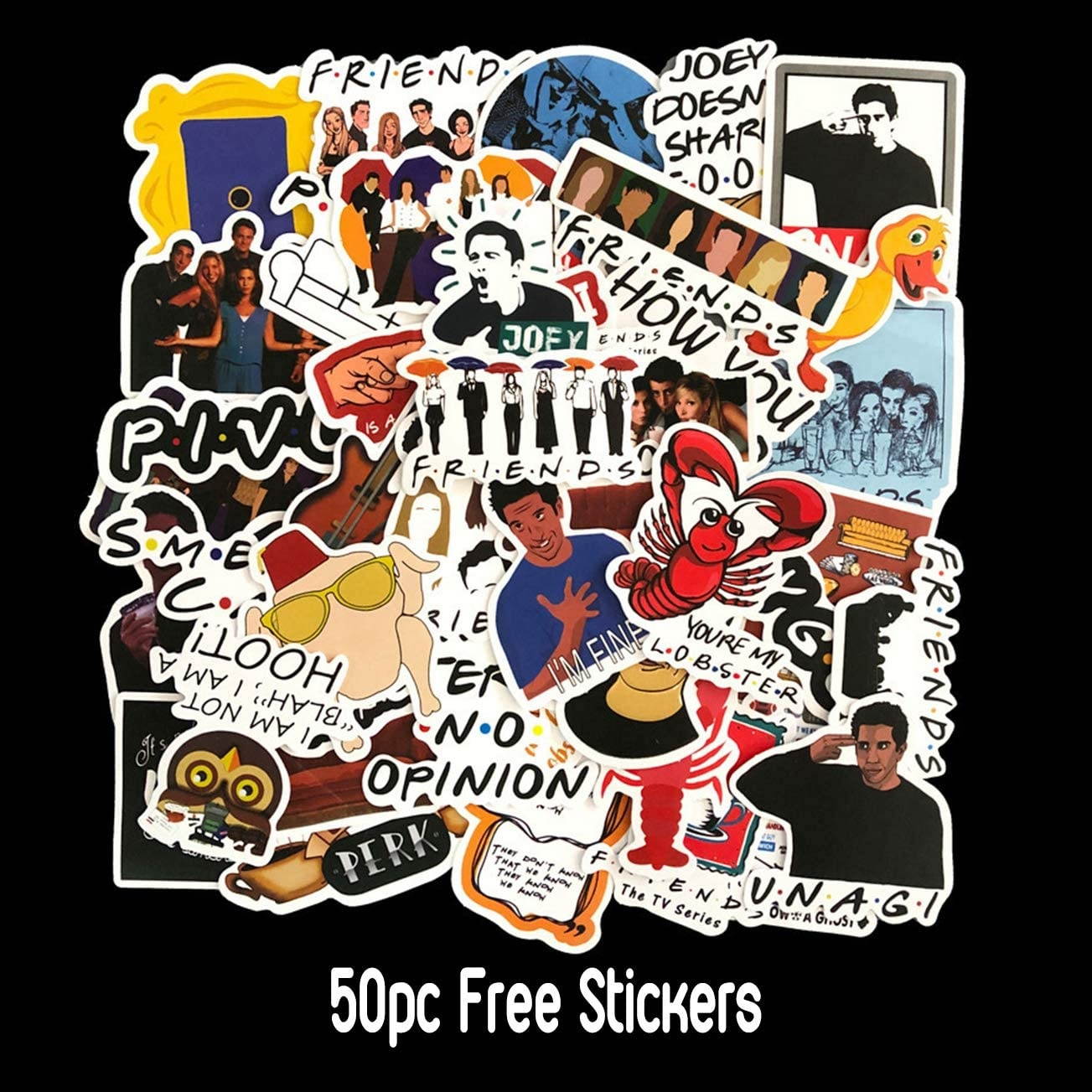 Custom Friends TV Show Mouse Pad with Stitched Edge, Fashion Design Mouse Mat, Non-Slip Rubber Base Mousepad for Laptop, Computer & PC, 7.87&times;9.84 inches with Stickers