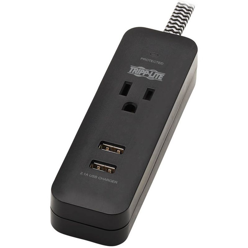 Monoprice 2 Outlet Surge Protector Wall Tap with 2 USB Charging Ports 3.4A, 450 Joules, White