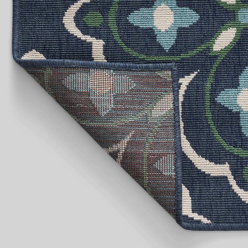 7'10" x 10' Camelia Medallion Outdoor Rug Blue/Green - Christopher Knight Home