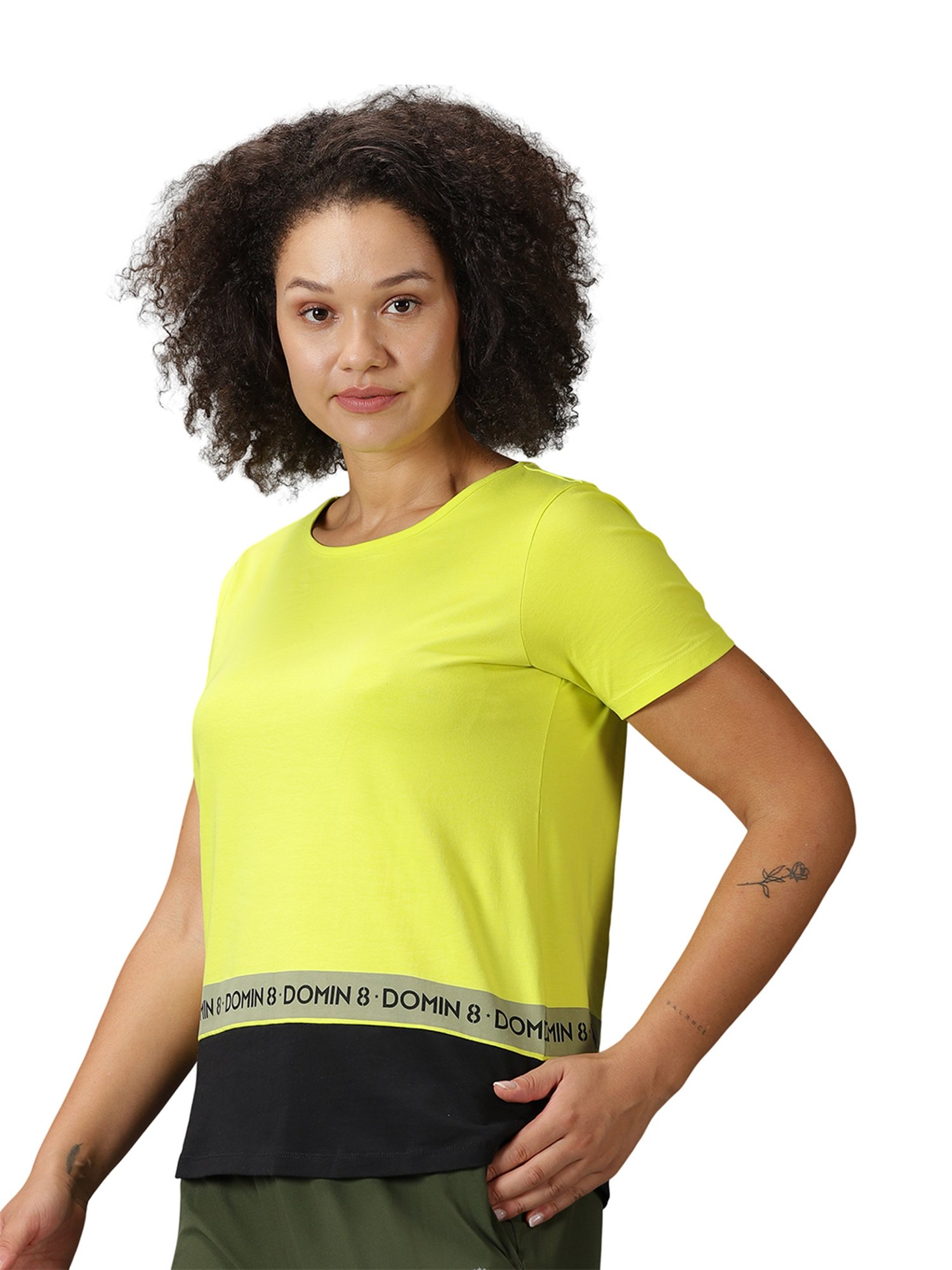 Domin8 Women Breathable Cotton Spandex Blend Sports T-Shirt