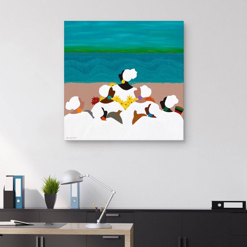 35" x 35" Remembrance Sullivan Island by Synthia Saint James Canvas Art Print - Masterpiece Art Gallery