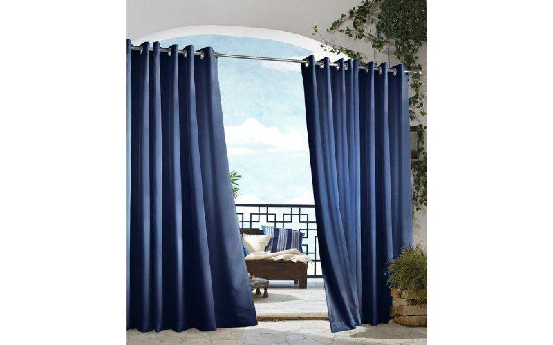 Outdoor Decor Gazebo Solid Top Panel With 8 Silver Stainless Steel Grommets - 50x96" Navy