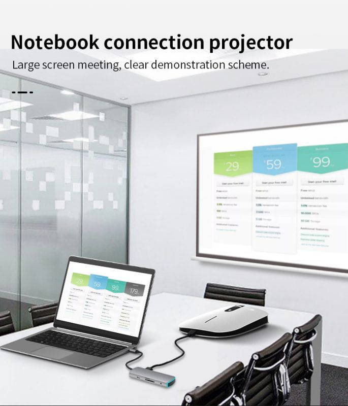 8-In-1 USB C Hub Type C to RJ45 4K HD Ethernet USB 3.0 Ports SD/TF Card Reader USB-C PD for MacBook Pro Dock