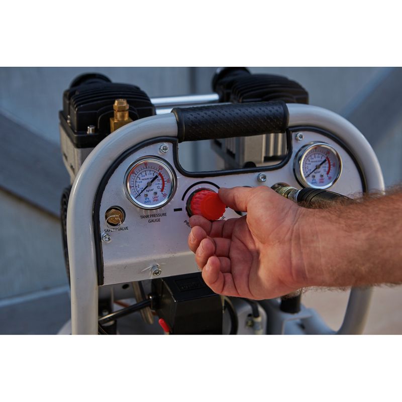 Quipall 10-2-SIL 2 HP 10 Gallon Oil-Free Portable Air Compressor