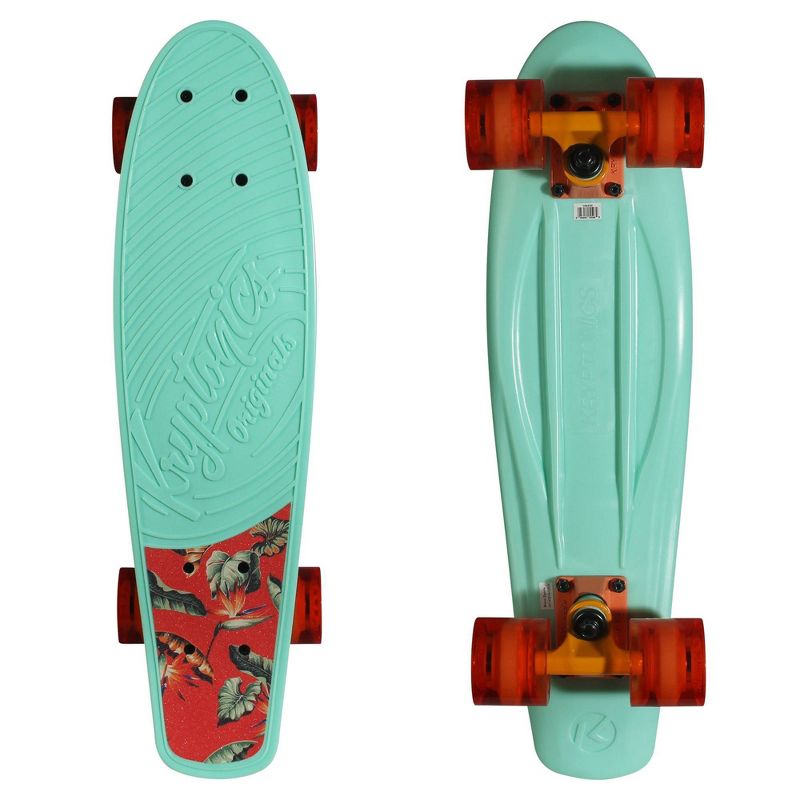 Kryptonics 22.5" Originals Skateboard - Orange /Teal