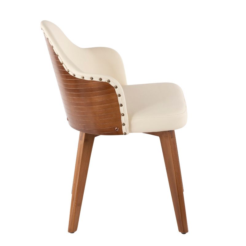 Ahoy Mid-Century Modern Chair Cream/Walnut - LumiSource