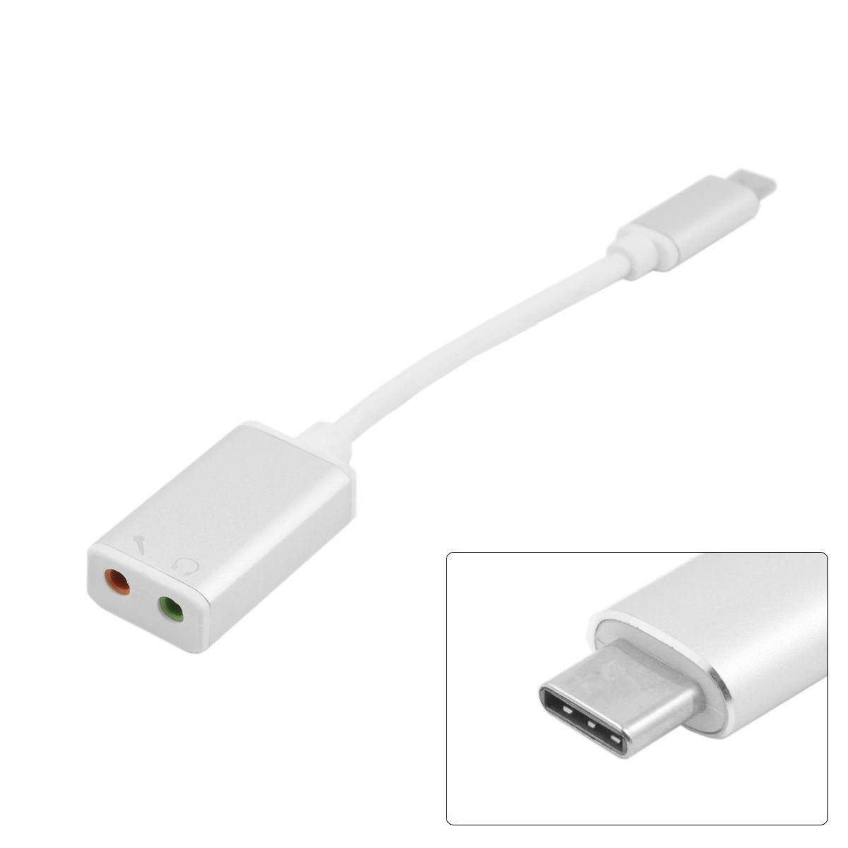 USB 3.1 Type-C USB-C to 3.5mm Audio Speakder Microphone Female Adapter