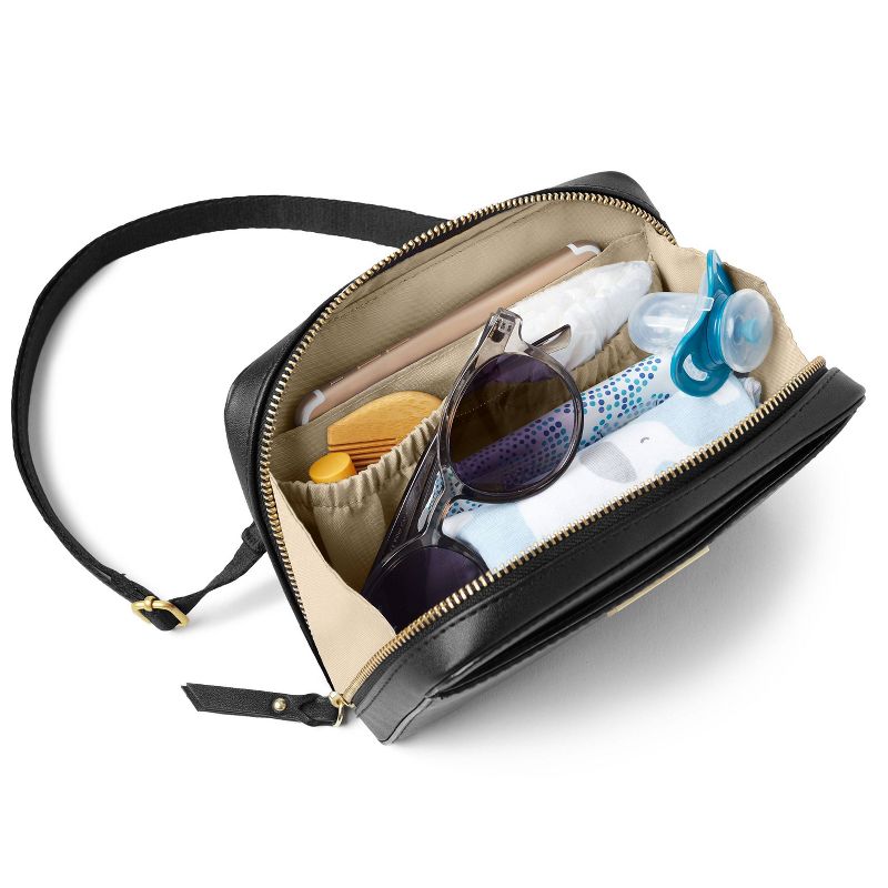 Skip Hop Adjustable Greenwich Easy-Access Convertible Hip Pack Vegan Leather - Black