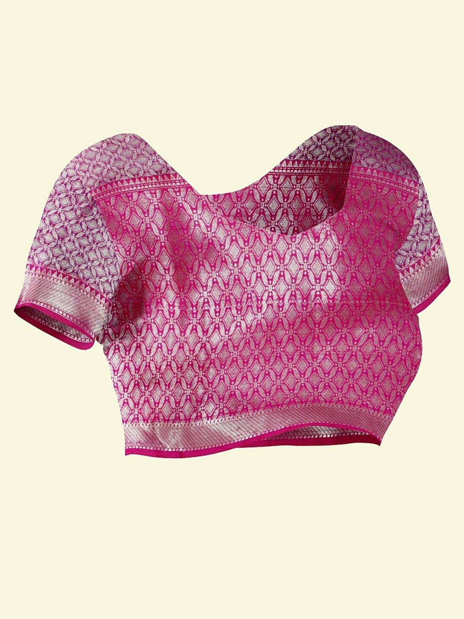 Banarasi Silk Works Pink Woven Saree With Unstitched Blouse