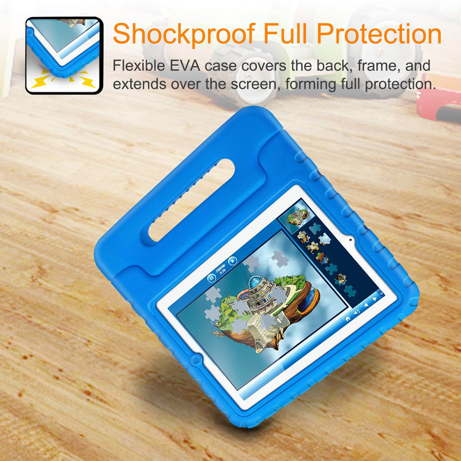 Fintie Kiddie Case for iPad 2/3/4 (Old Model) - Light Weight Shock Proof Convertible Handle Stand Kids Friendly for iPad 4th Generation with Retina Display, iPad 3 & iPad 2 - Blue