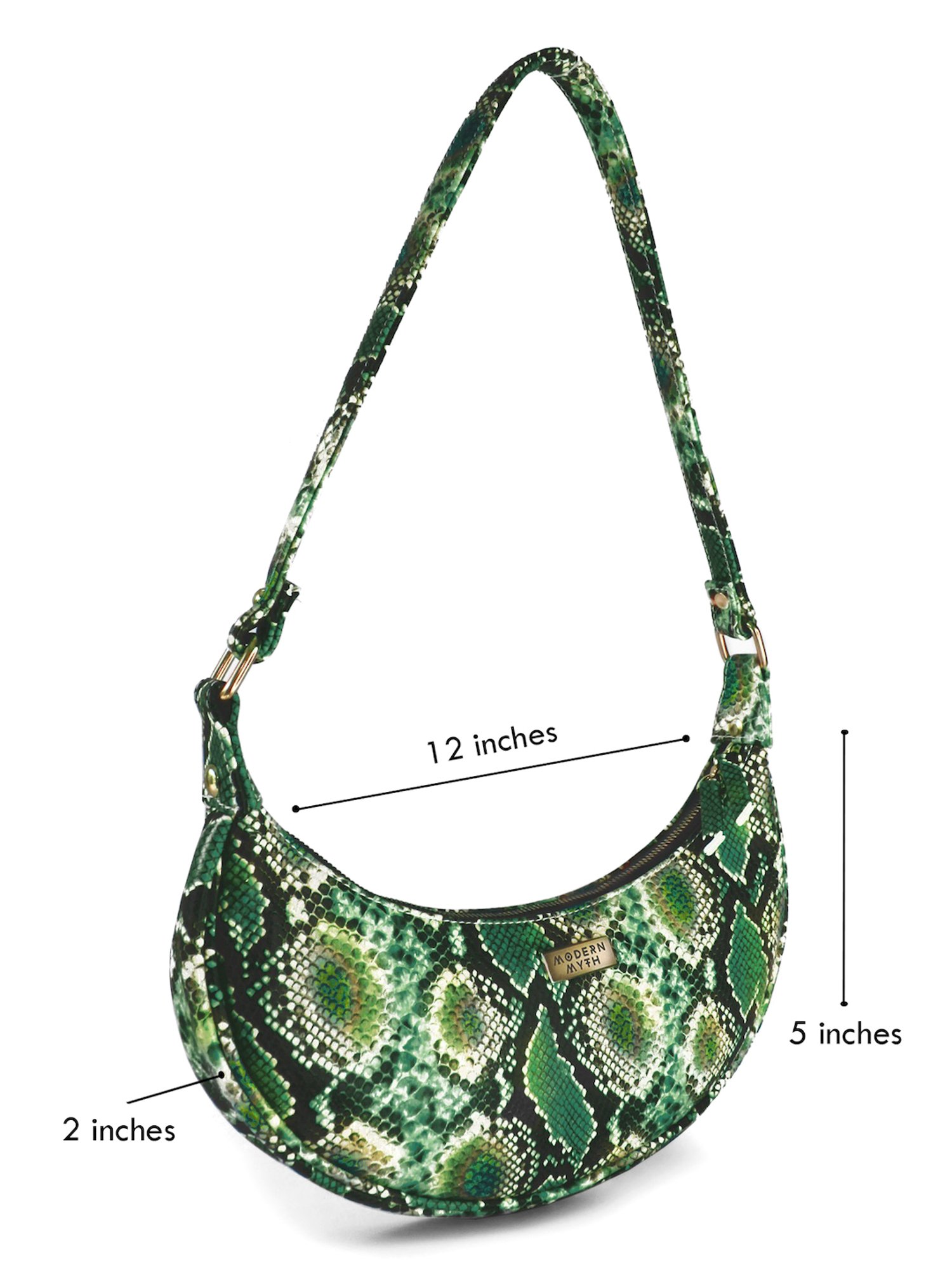 Modern Myth Green Animal Effect Medium Hobo Bag