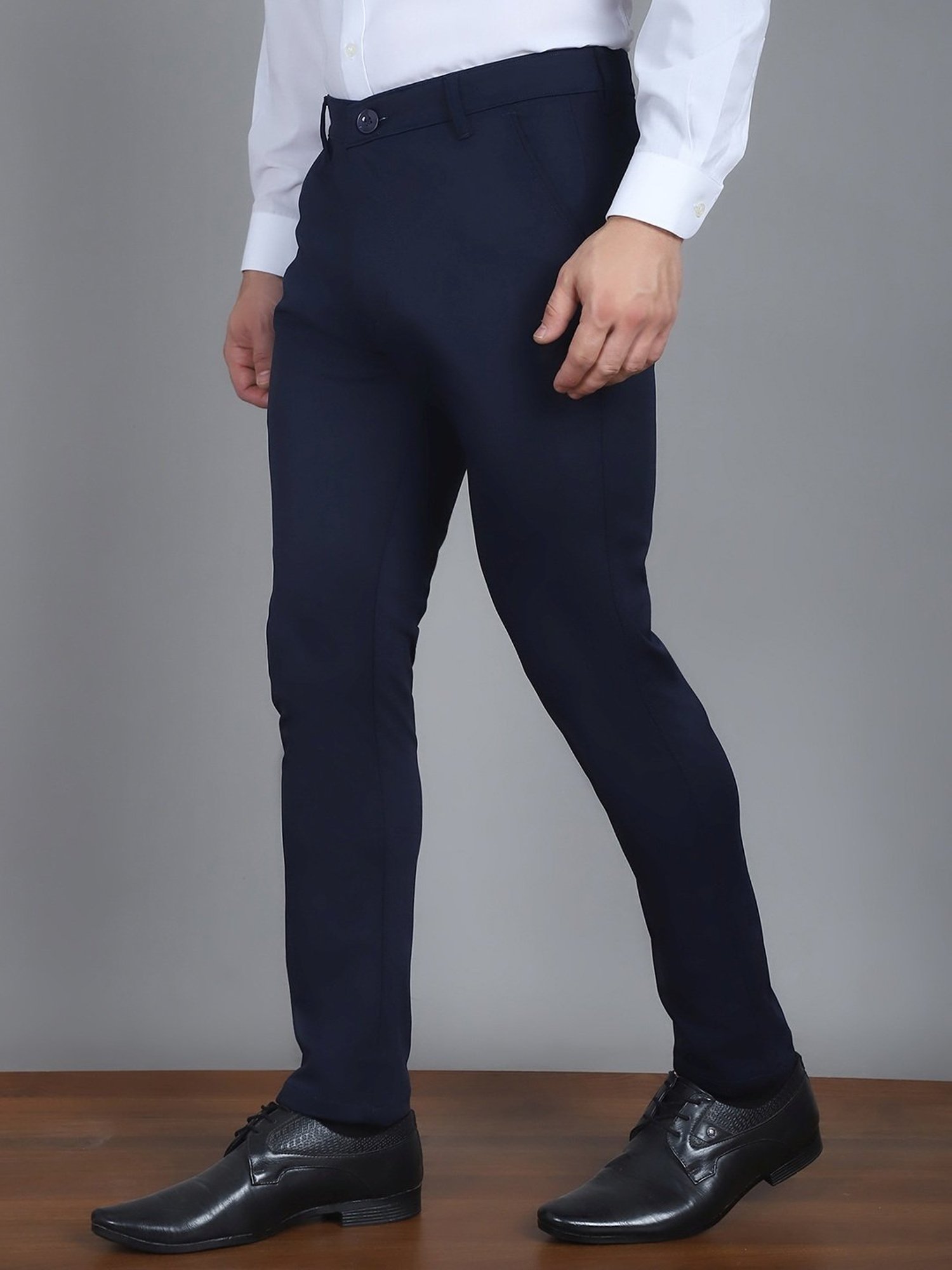 Jainish Indigo Tapered Fit Trousers