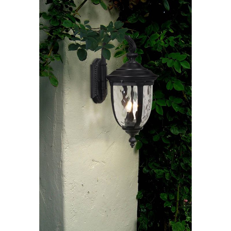 John Timberland Outdoor Wall Light Fixture Textured Black 20 1/2" Hammered Glass Exterior House Patio Porch