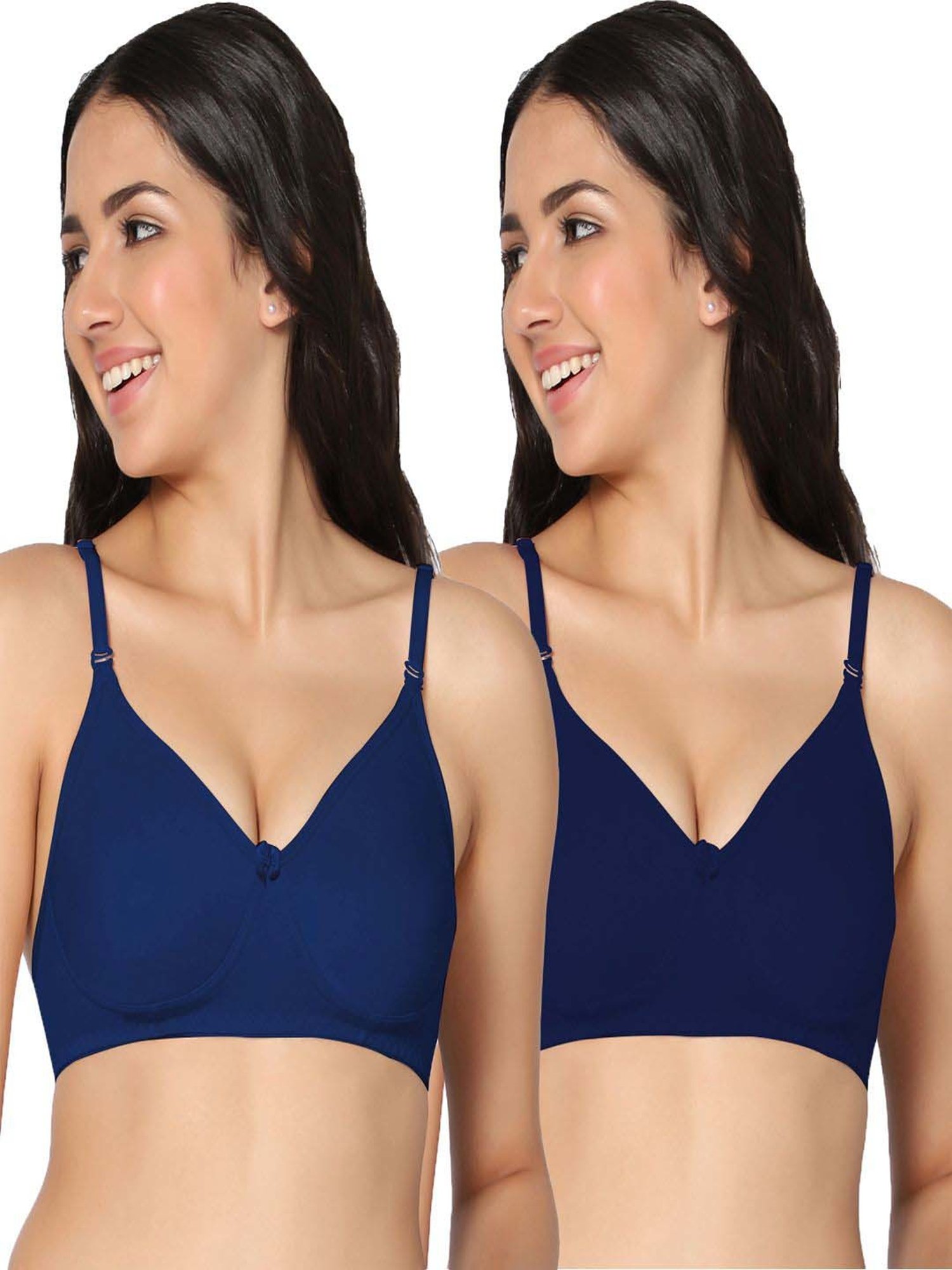 IN CARE Blue Cotton T-Shirt Bras - Pack Of 2