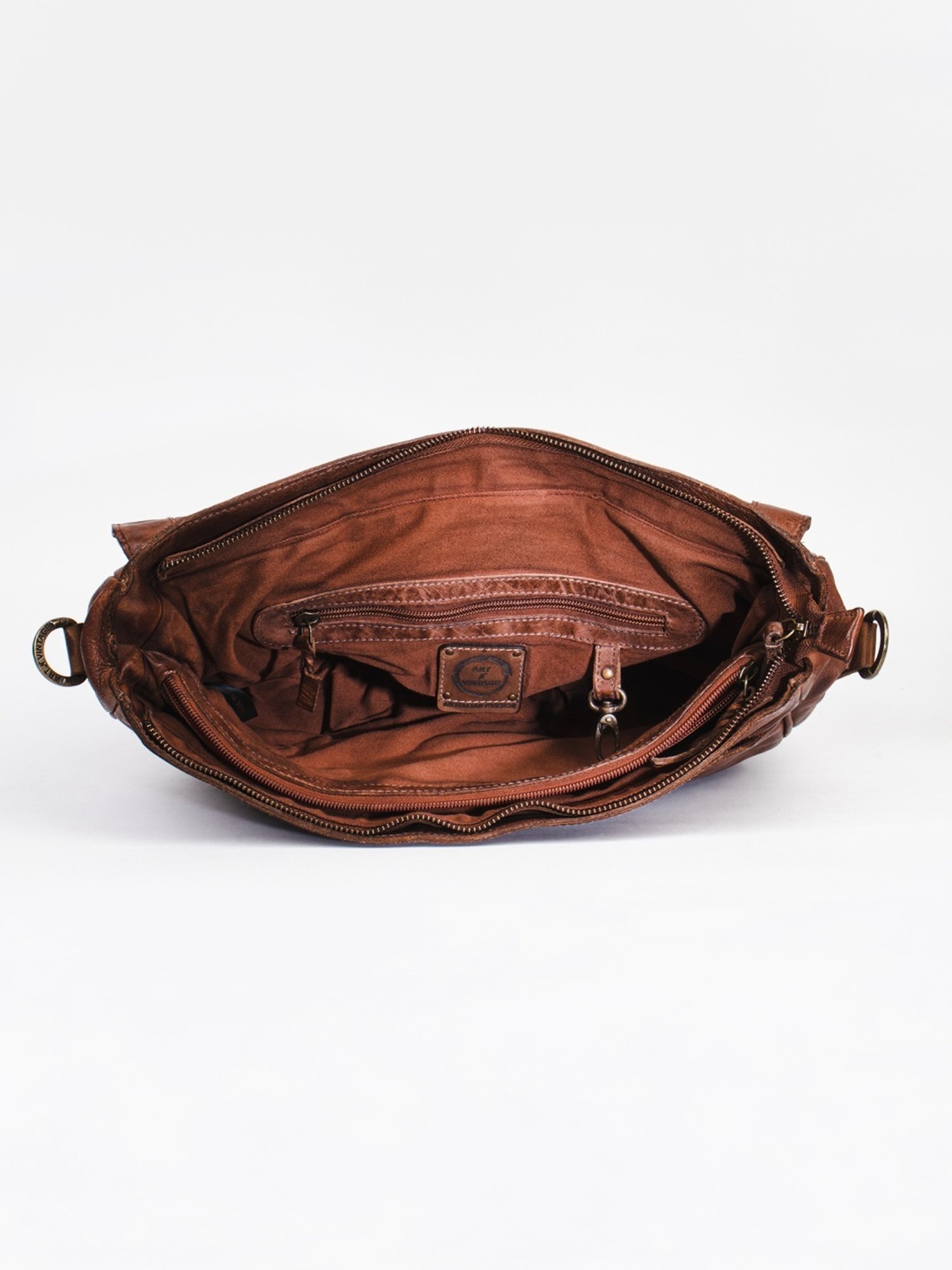 Art N Vintage Axel Cognac Leather Solid Large Laptop Messenger Bag