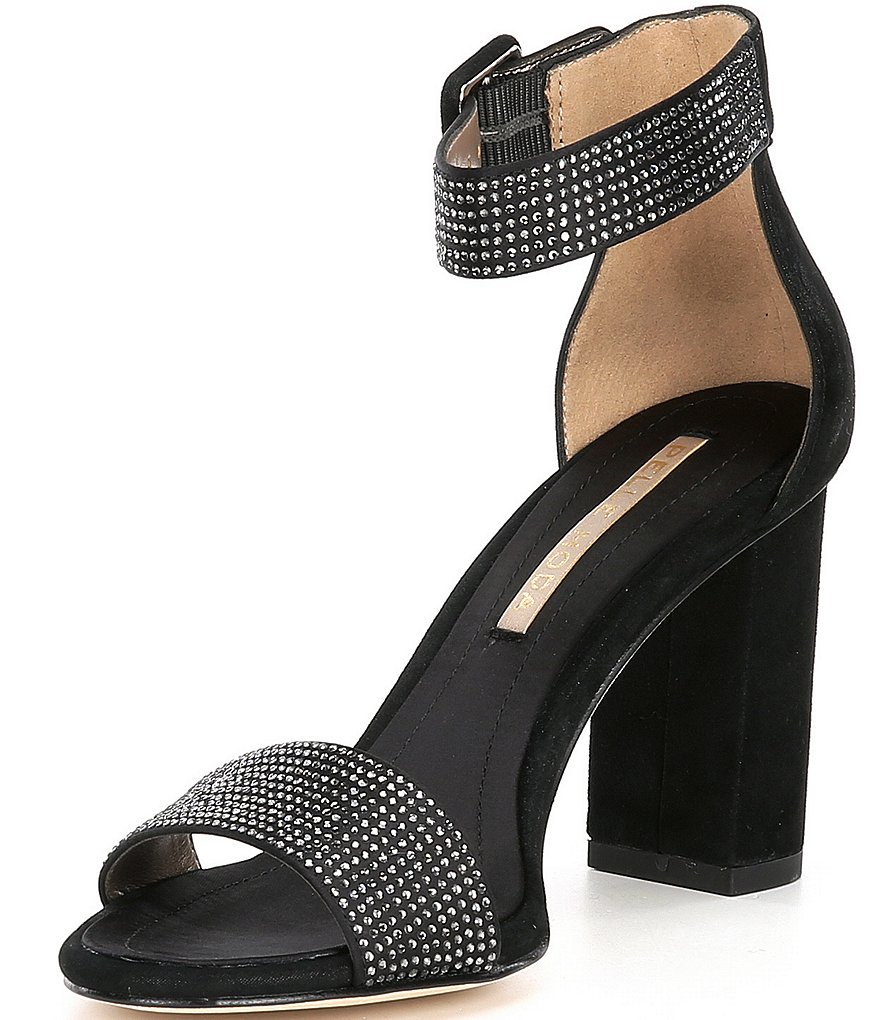 Pelle Moda Zoey 2 Suede Crystal Embellished Dress Sandals
