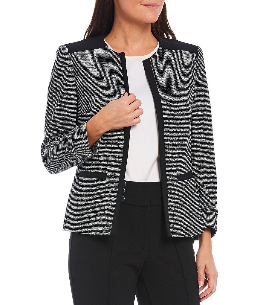 Kasper Tweed Yoke Contrast Combo Jacket