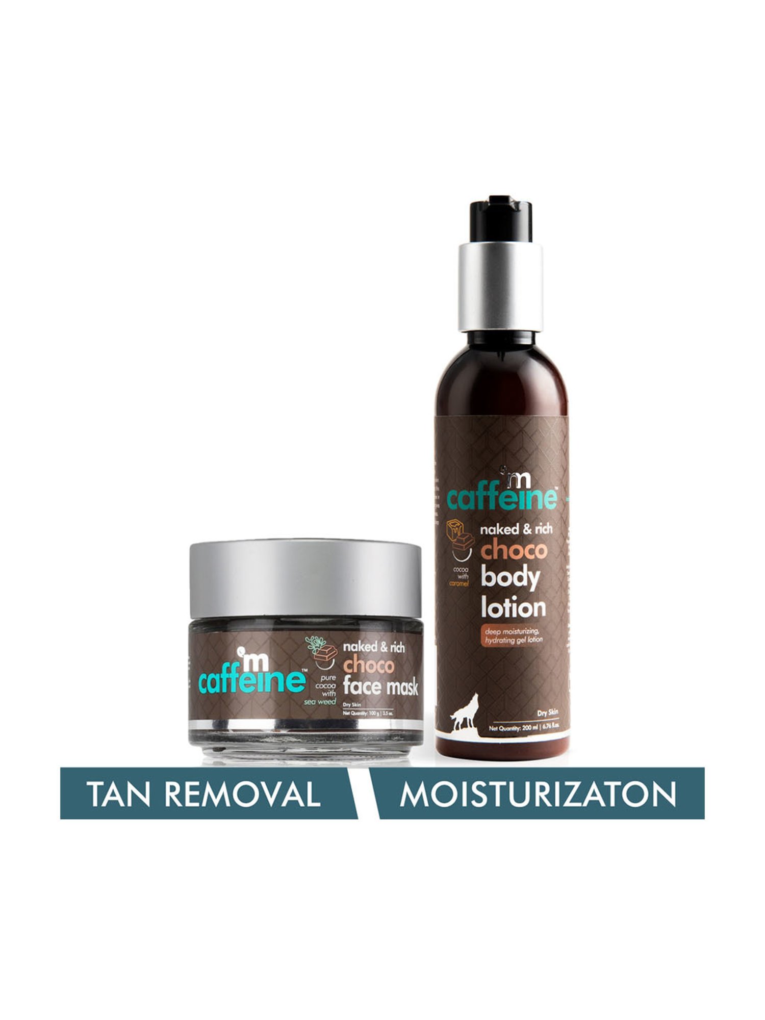 mCaffeine Coffee Face Moisturizer and Body Lotion for Complete Winter Care Combo