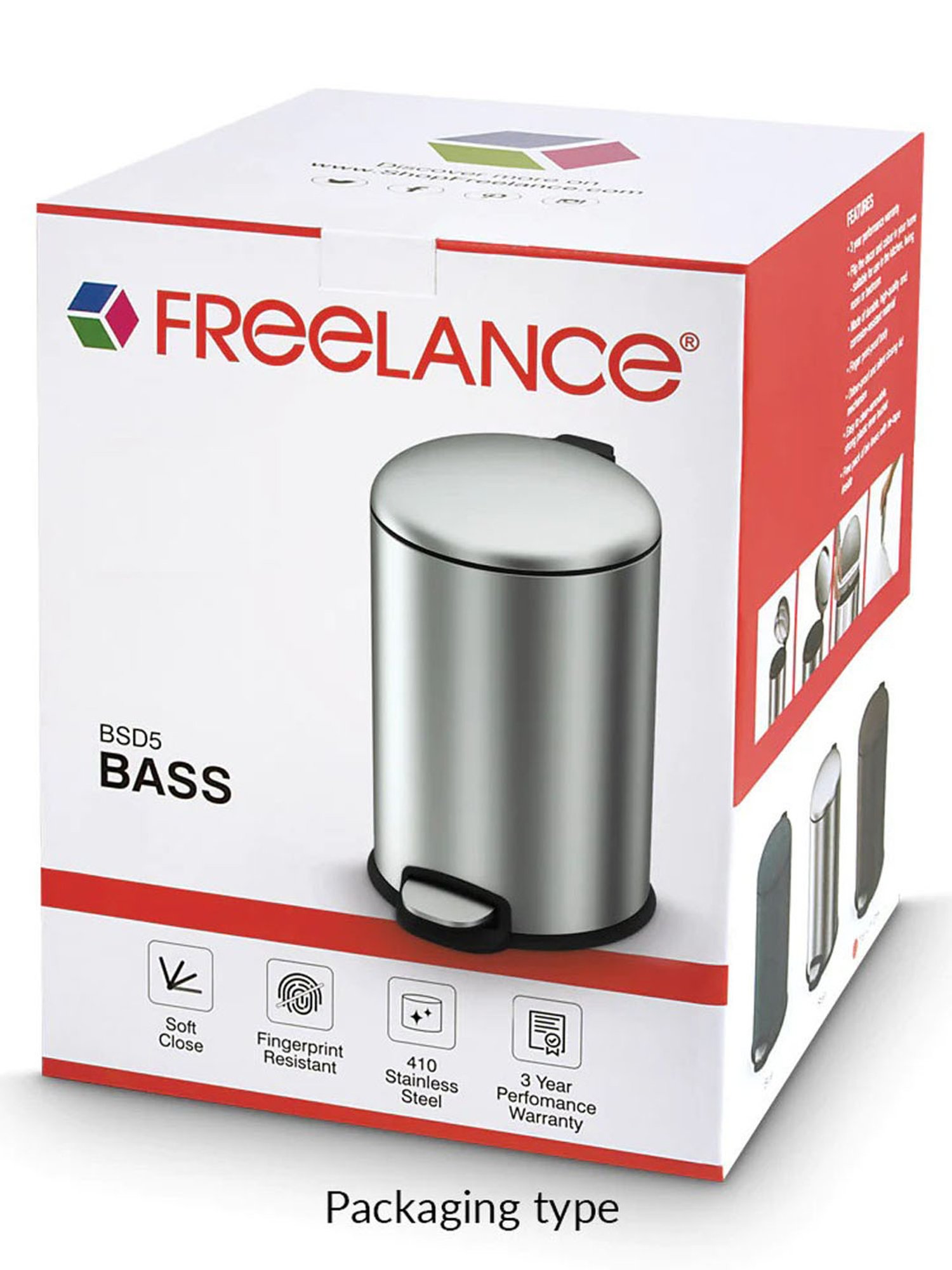 Freelance Bronze Steel Set of 1 Dustbins