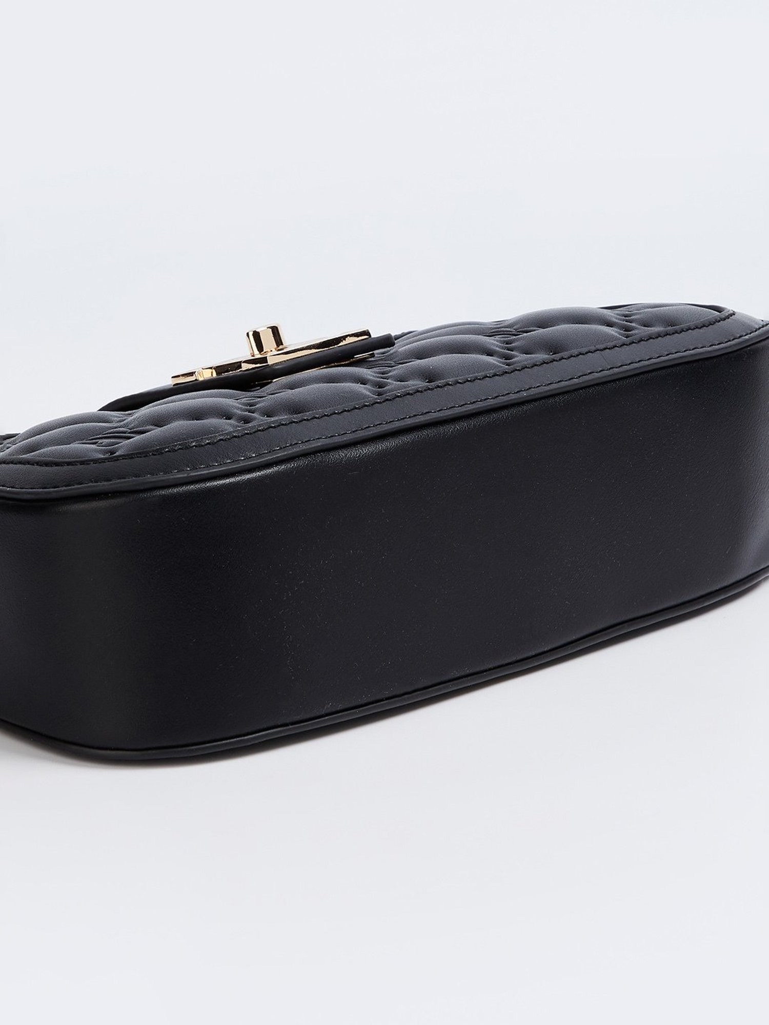 Elle Black Textured Sling Handbag