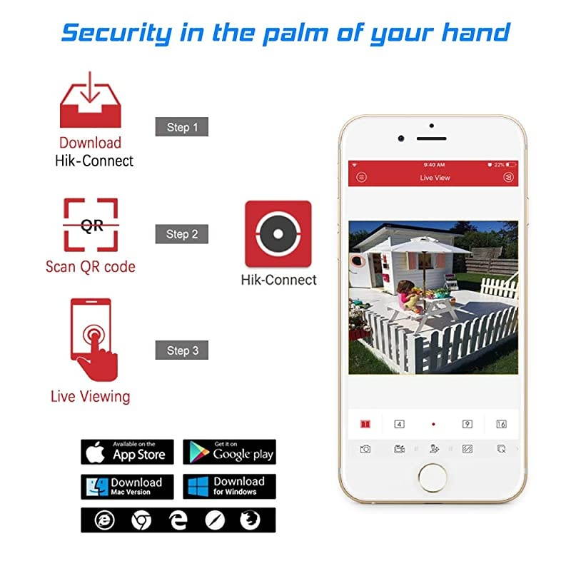 Full Time Color Night Vision Video PoE Outdoor Turret Network Camera with 2.8mm Fixed Lens, Micro SD Card Slot, Built-in mic, H.265+, IP66 Waterproof, HS-VUT04G1-IA