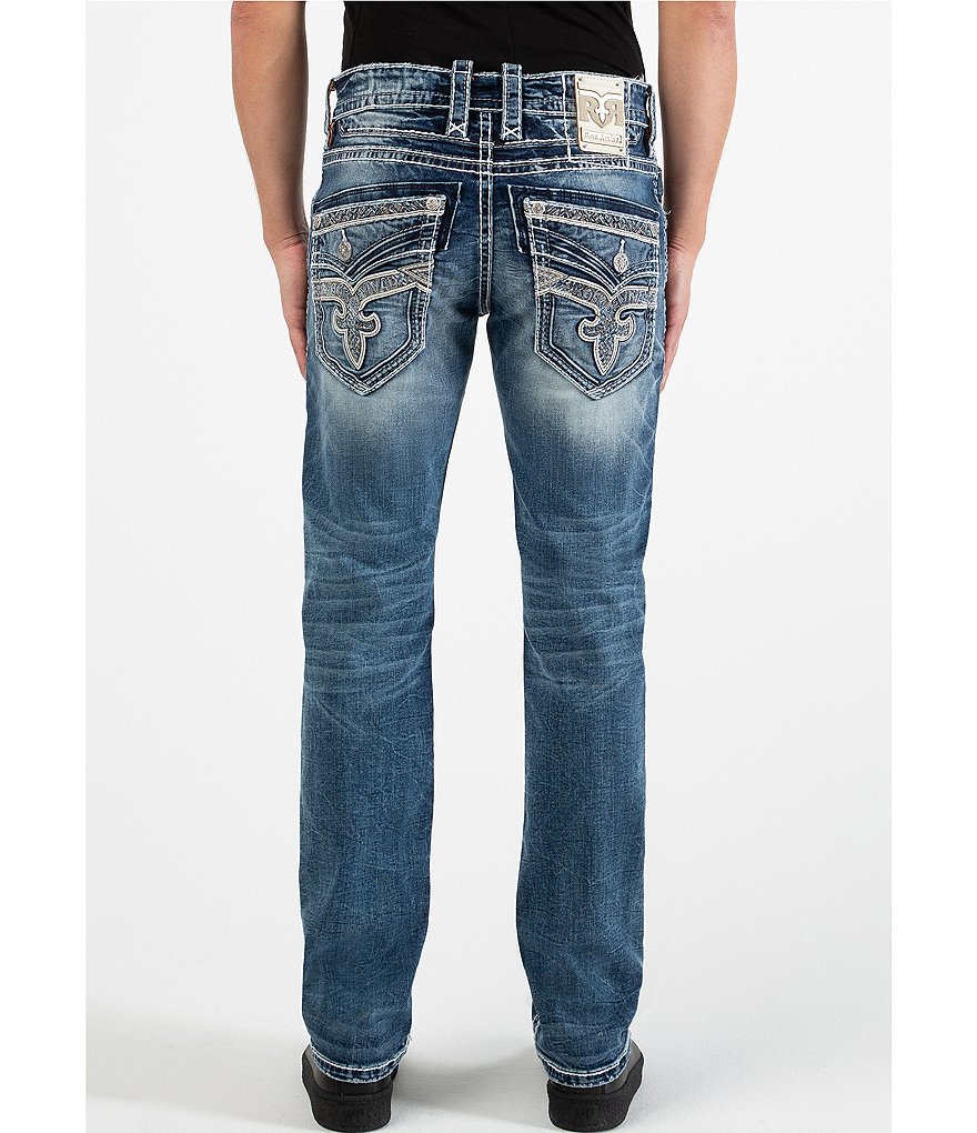 Rock Revival Sandstorm J200 Distructed Straight-Fit Denim Jeans