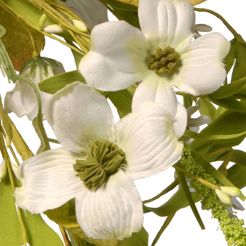 Artificial Dogwood Wreath White 22" - National Tree Company