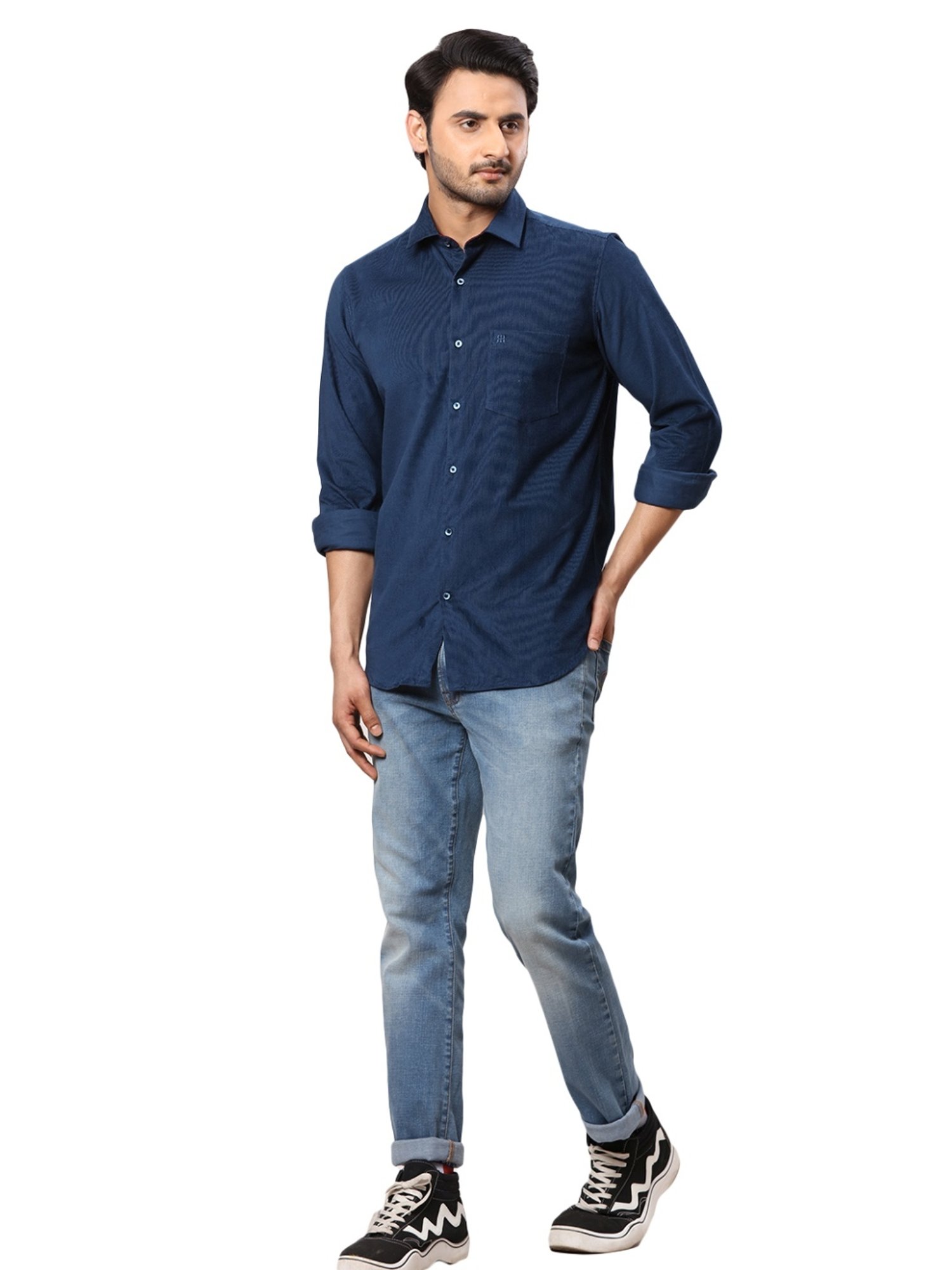 Raymond Blue Contemporary Fit Texture Shirt