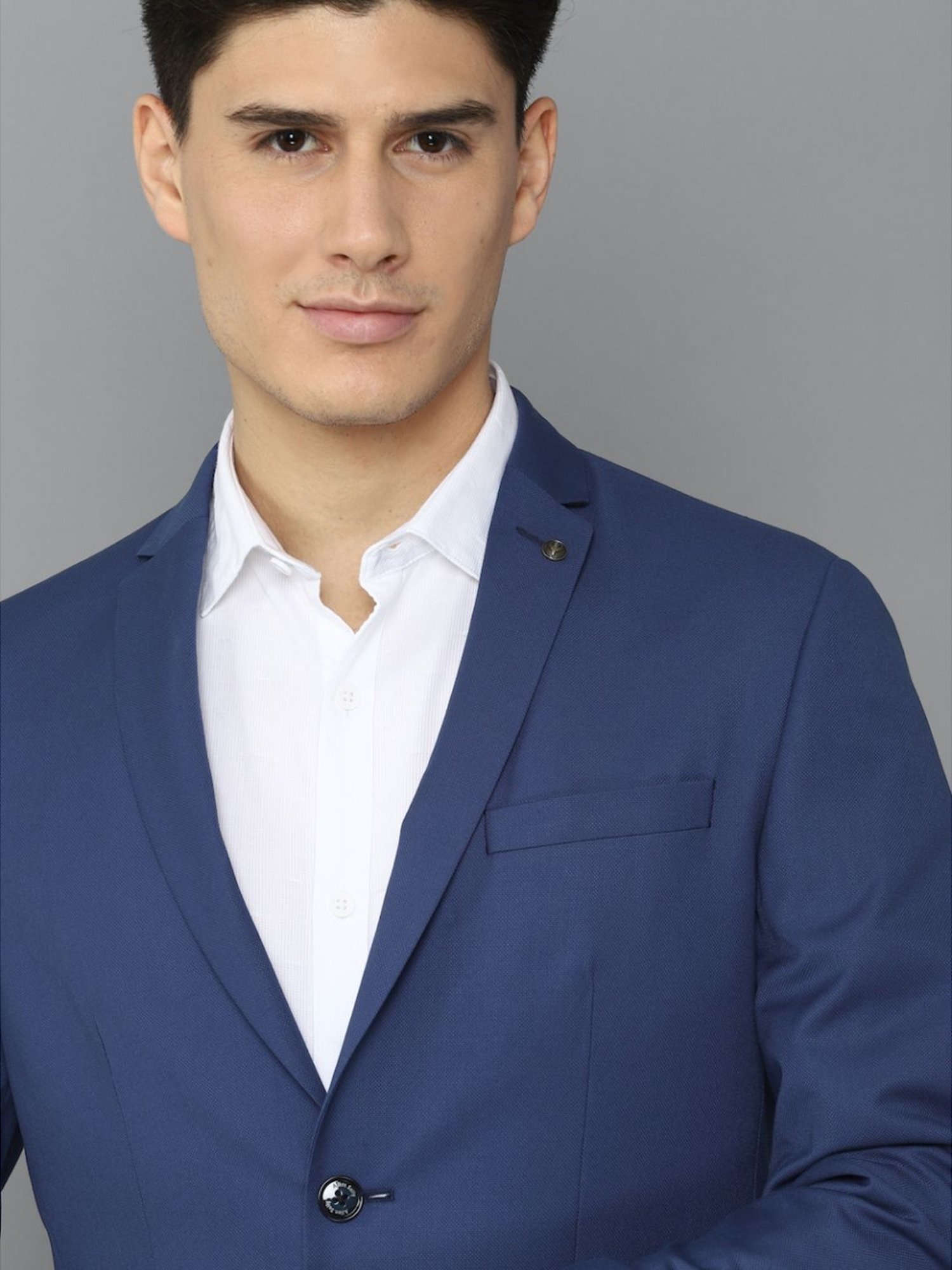 Louis Philippe Light Blue Regular Fit Blazer