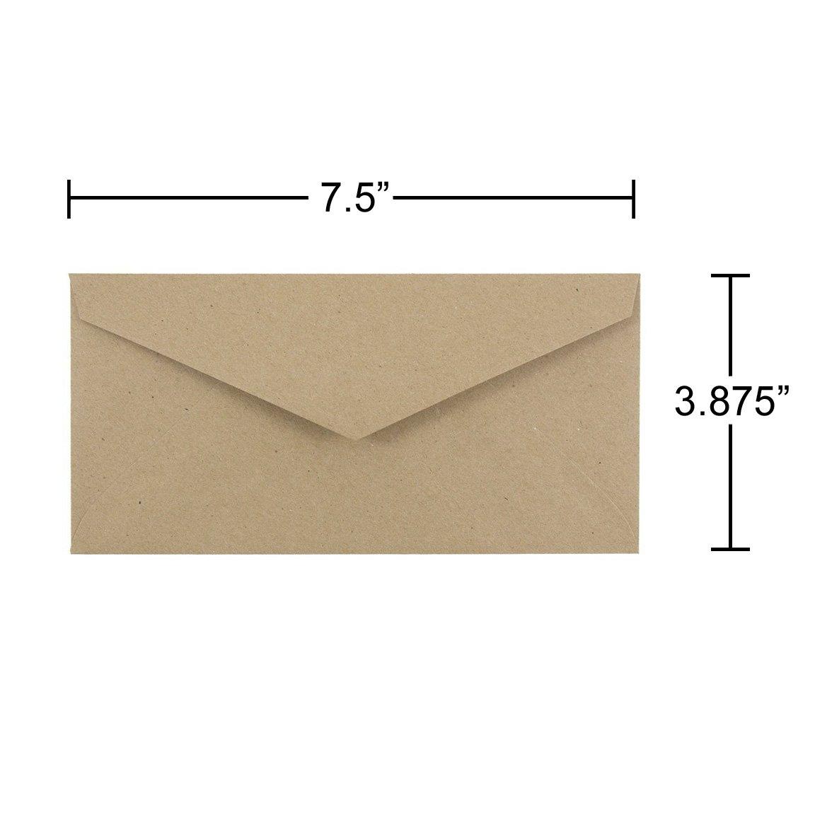 JAM PAPER Monarch Premium Envelopes - 3 7/8 x 7 1/2 - Brown Kraft Paper Bag - 50/Pack