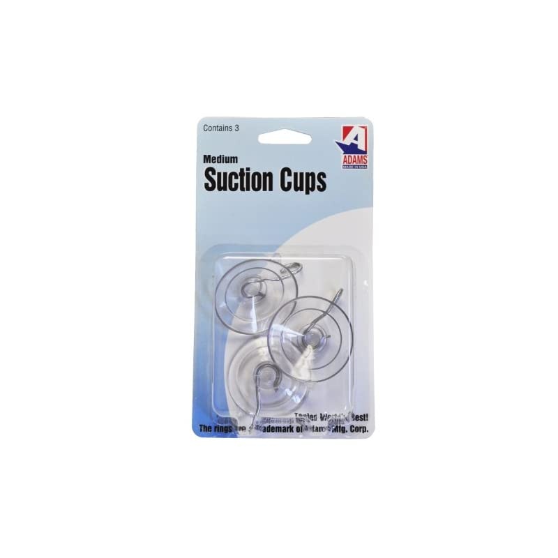 Not Available Manufacturing 6500-74-3040 1-3/4-Inch Suction Cup Hook, Medium, 3-Pack, Clear