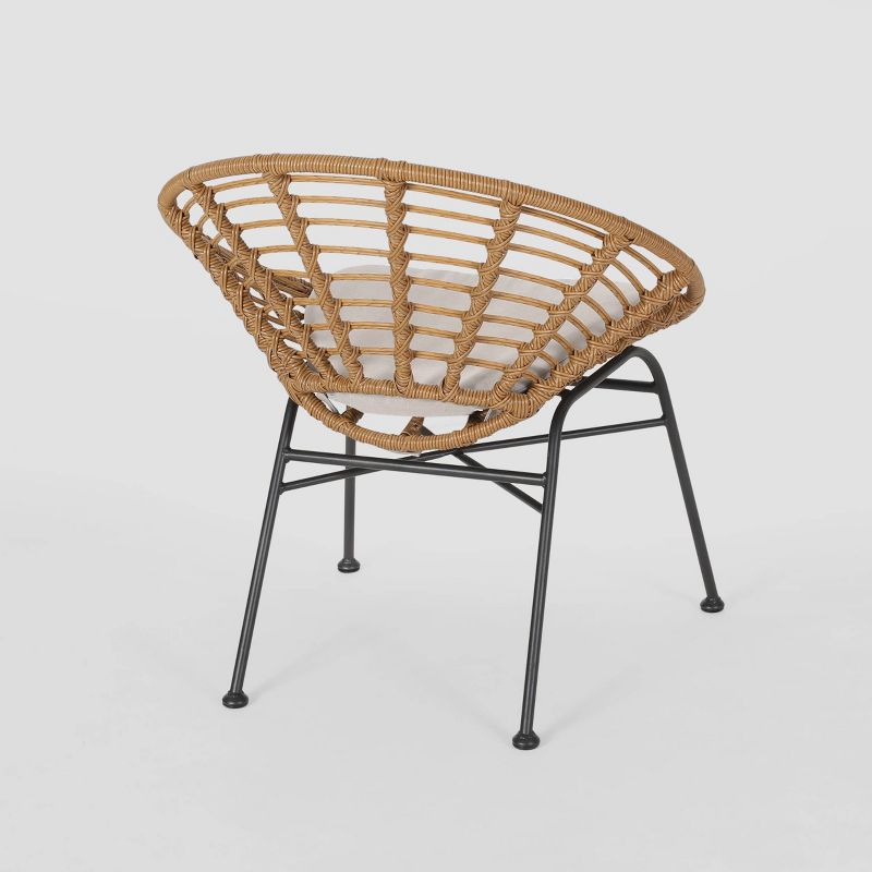 Julian 3pc Iron & Wood Chat Set - Light Brown/Teak - Christopher Knight Home