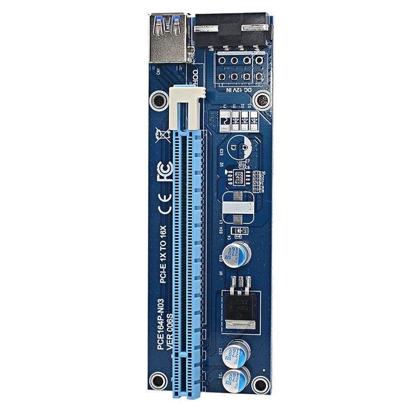 60cm PCI-E extender PCI Express Riser Card 1x to 16x USB 3.0 SATA to 4Pin IDE Molex Power for BTC Miner Machine