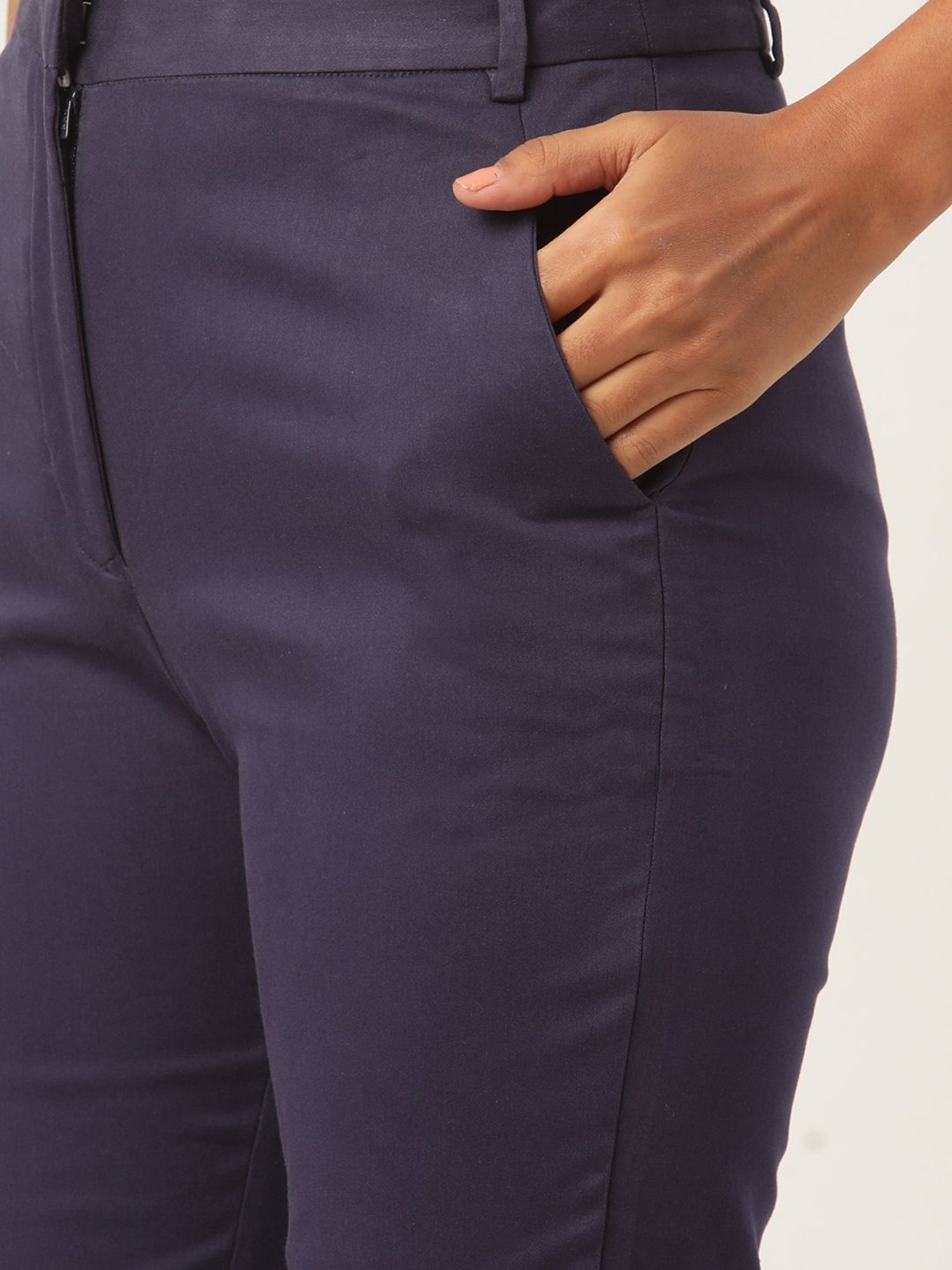 Rooted Blue Mid Rise Trousers