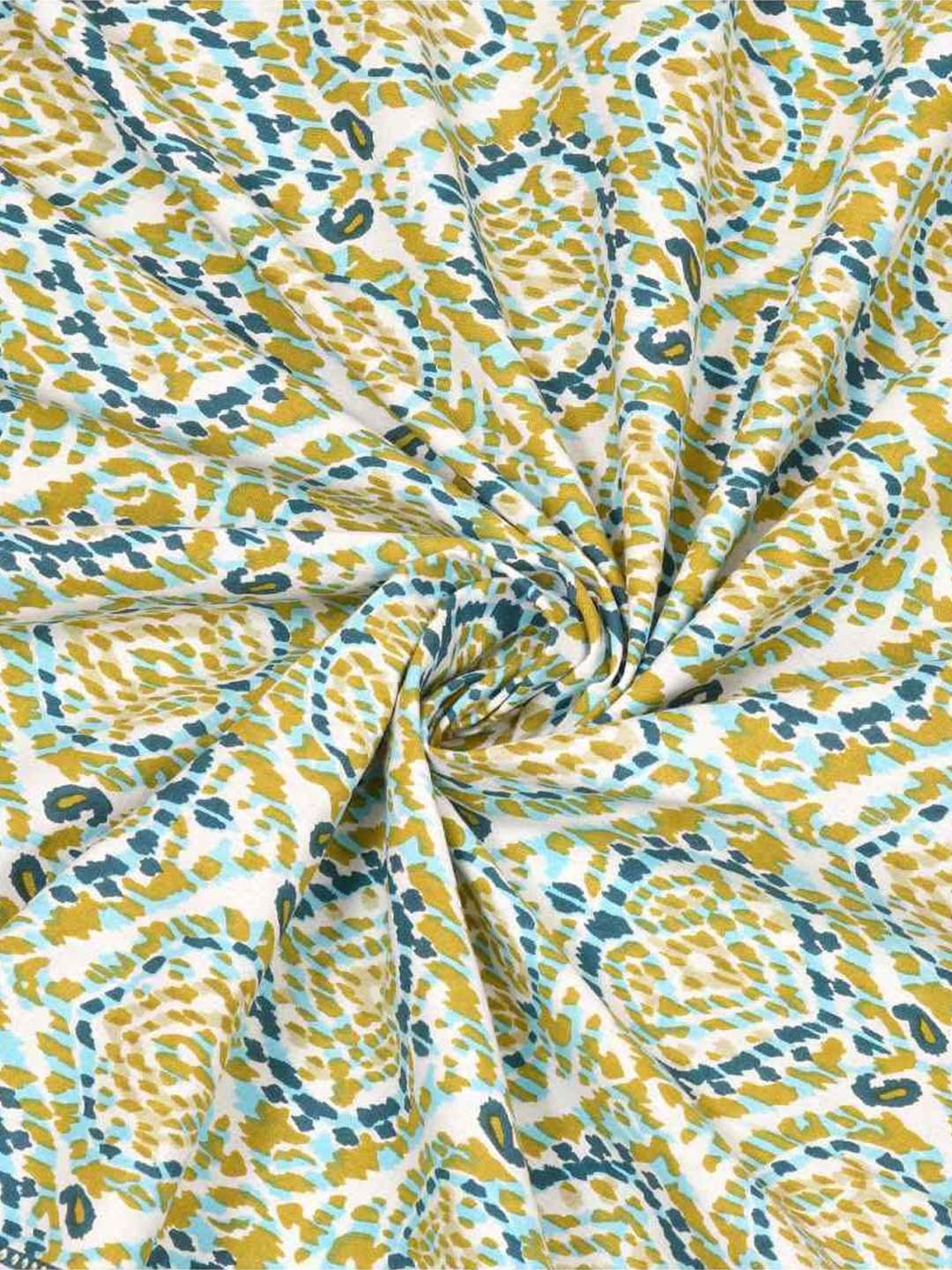 Bella Casa Ethnic Collection Green Cotton 180 TC Bedsheet with 2 Pillow Covers