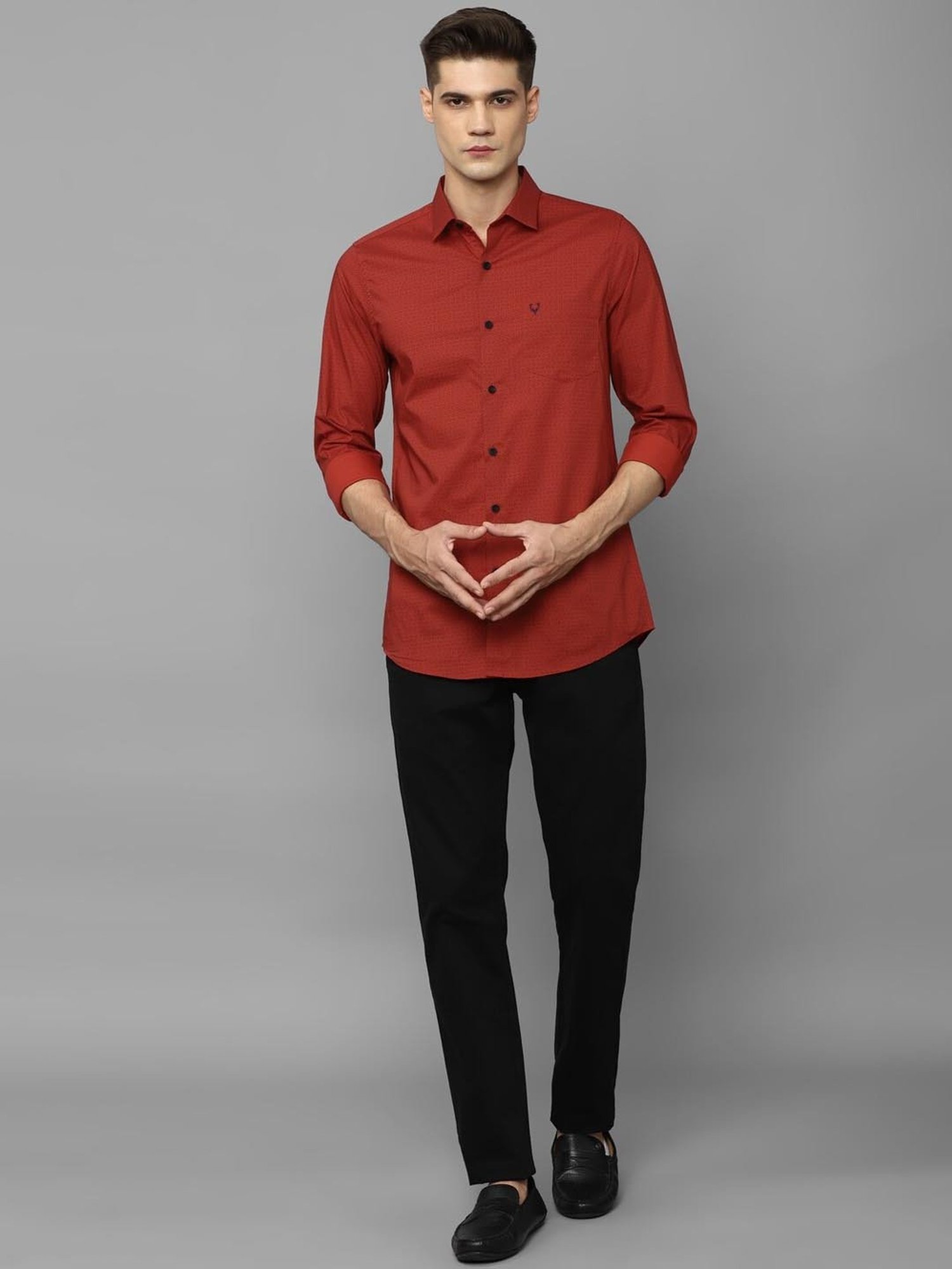 Spykar Blue Cotton Slim Fit Checks Shirt