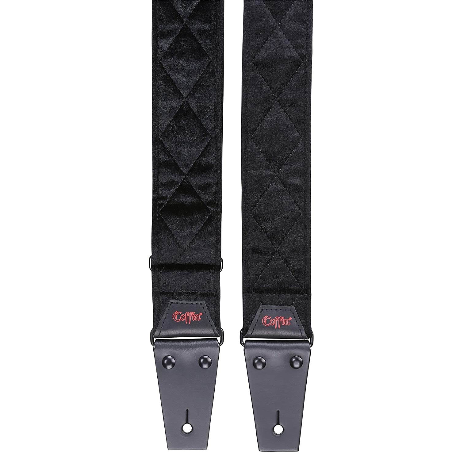 Coffin Case The Count Velvet Guitar Strap, Black