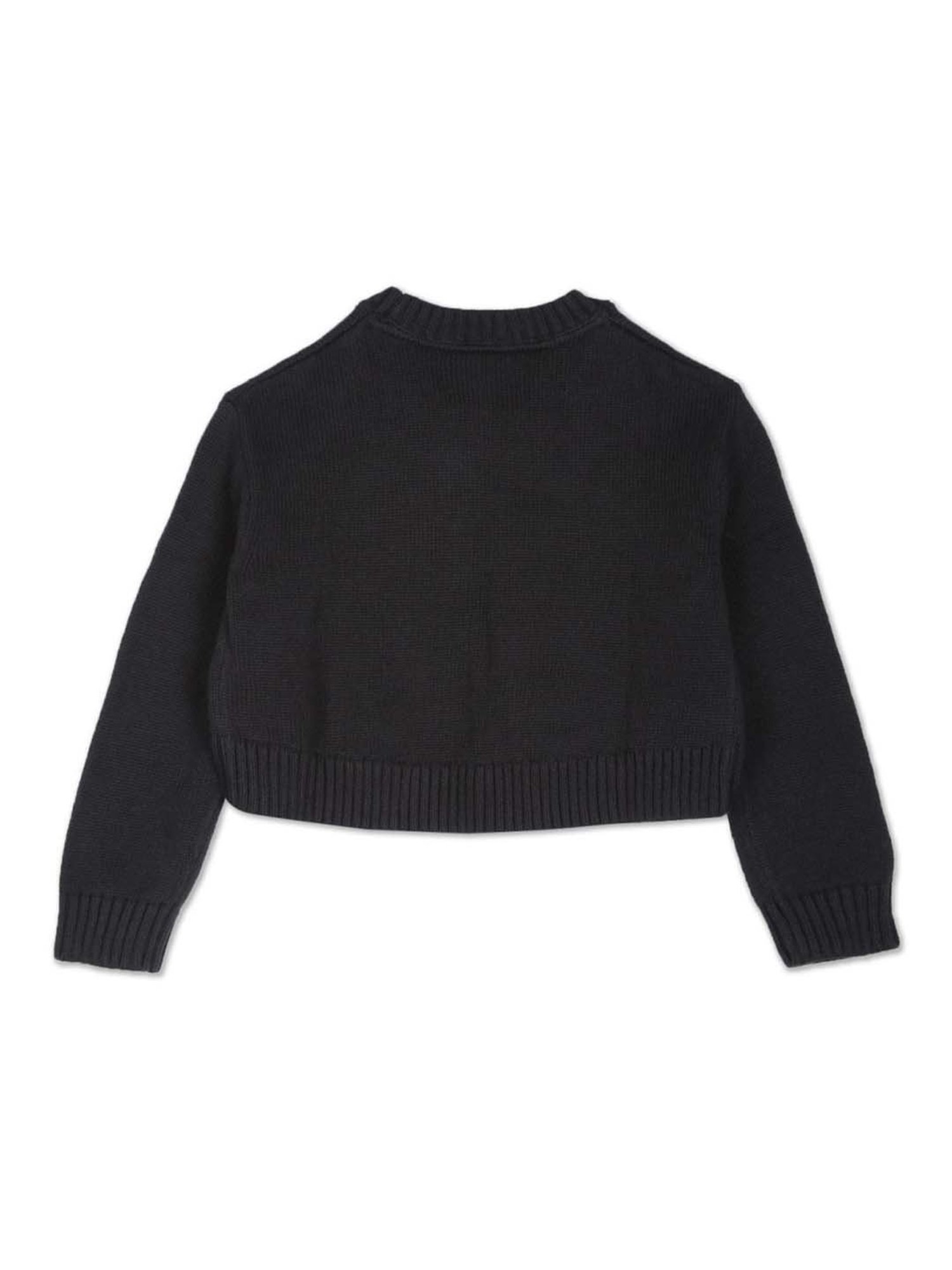 Calvin Klein Jeans Kids Black Cotton Regular Fit Full Sleeves Sweater