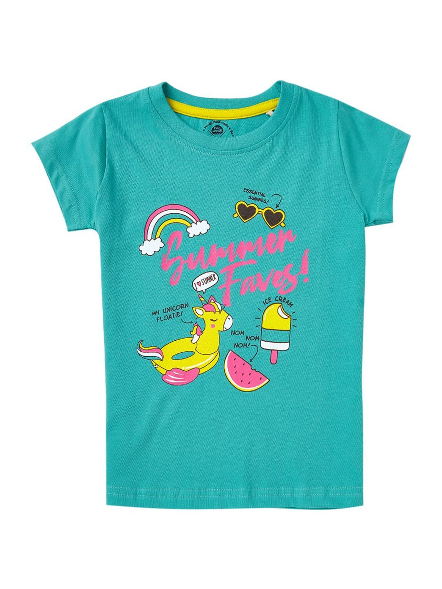 Cub McPaws Kids Multicolor Cotton Printed T-Shirt (Pack of 3)