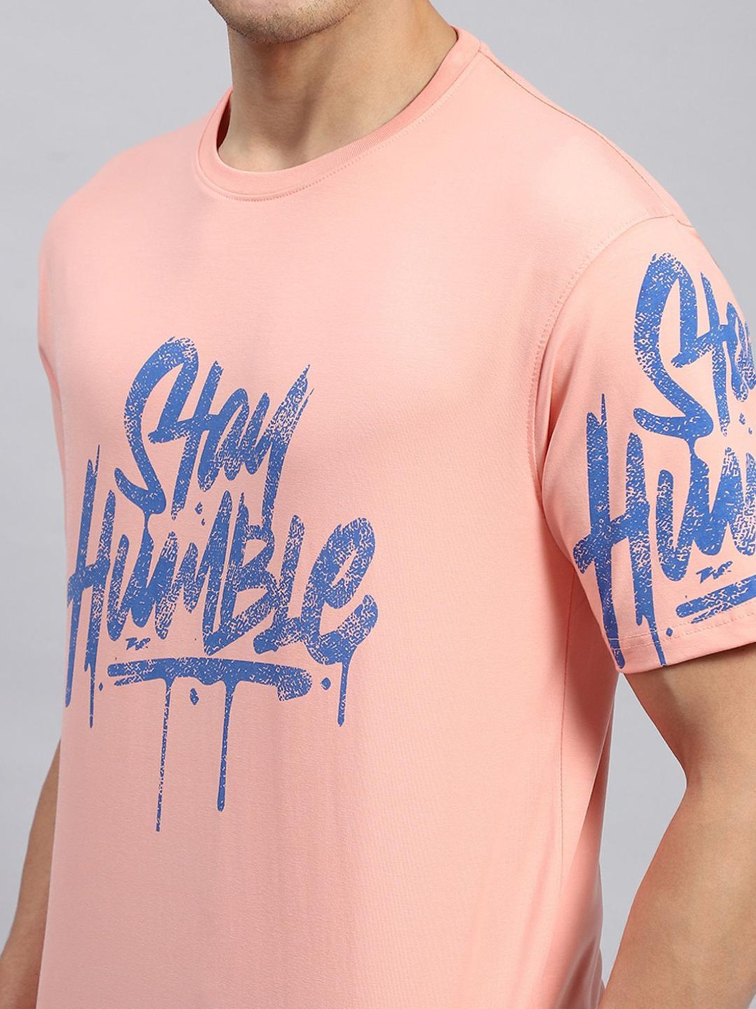 Rock.it Pink Cotton Regular Fit Printed T-Shirt