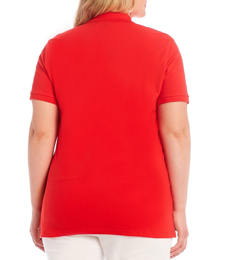 Lauren Ralph Lauren Plus Size Polo Neck Short Sleeve Pique Polo Shirt