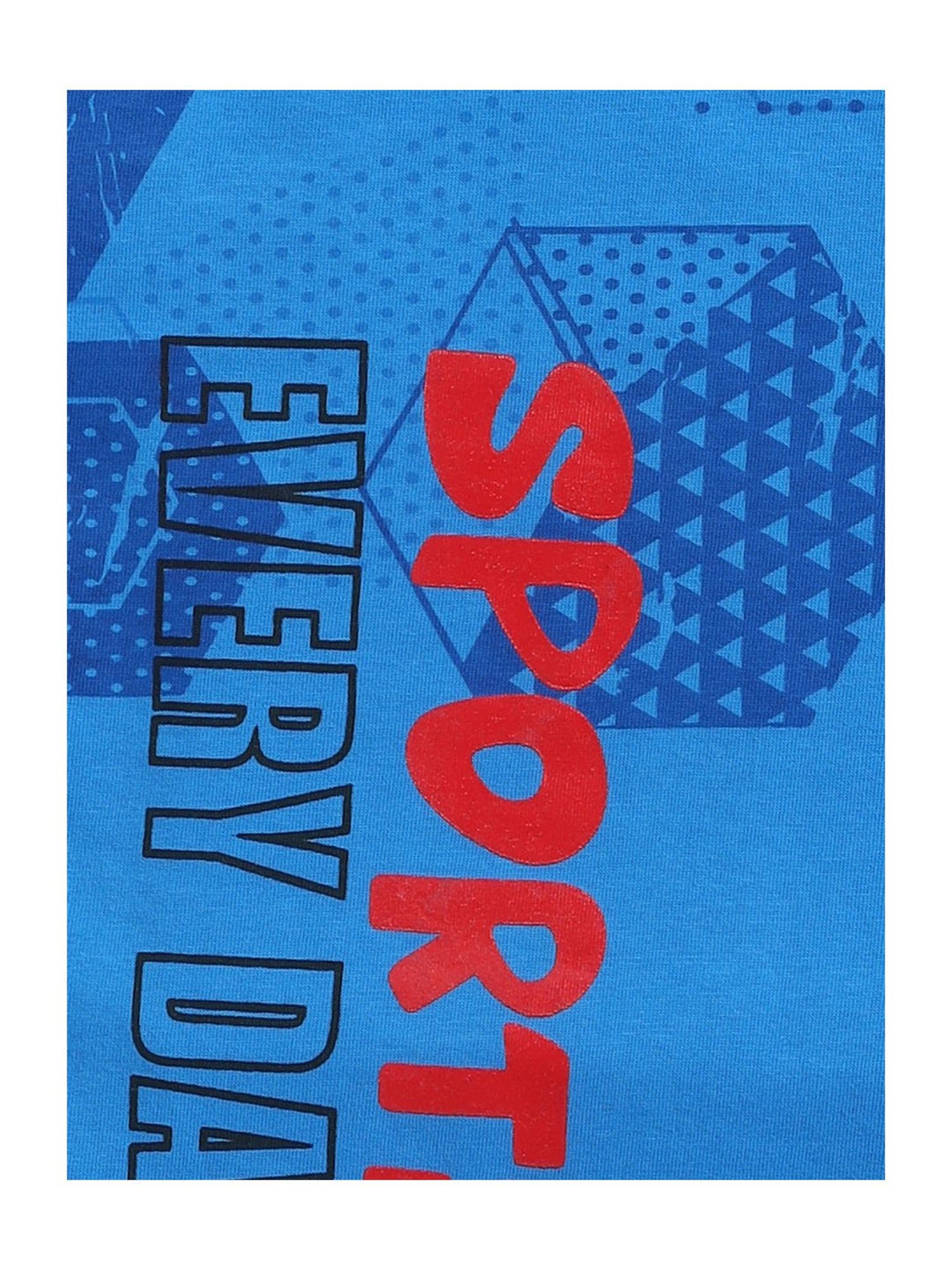 Todd N Teen Kids Blue Printed T-Shirt with Trackpants